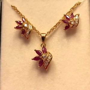 Ruby color necklace